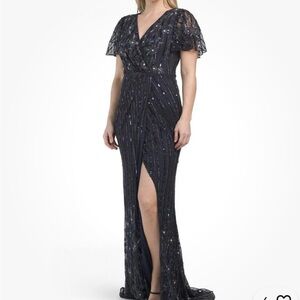 Mac Duggal Midnight Blue Maxi Dress